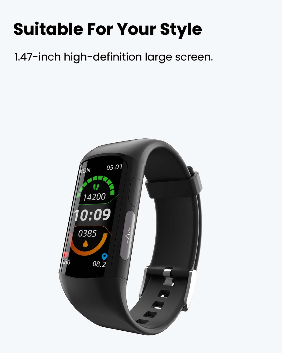 Bracelet connecté de fitness HealthTrack | Suivi d'activité, analyse du sommeil et notifications intelligentes | Résistant à l'eau IP67