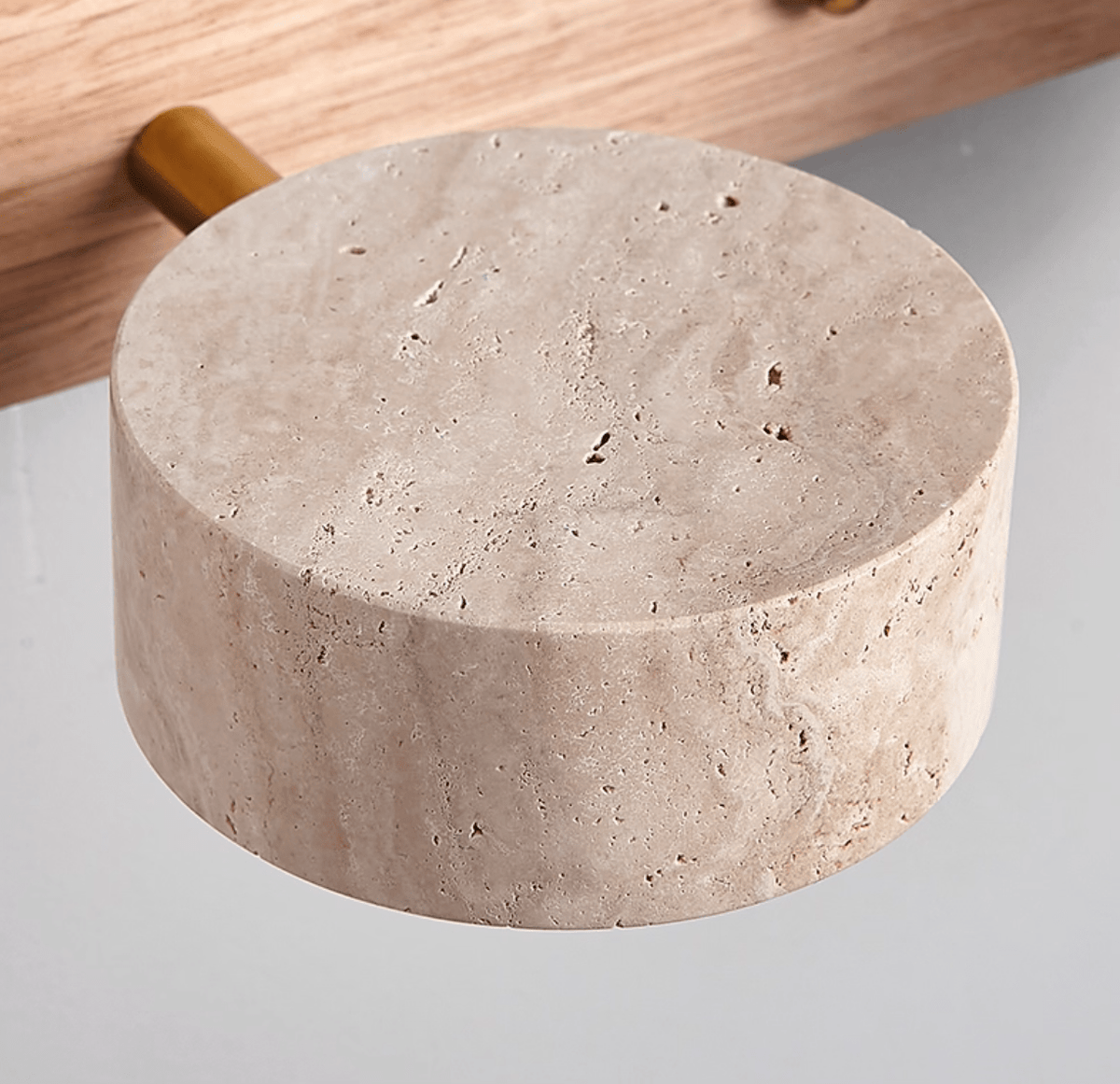 Natural Stone Wall Sconce with Integrated LED 2-Light Hardwired Fixture Wood Accent Lighting for Bedroom Hallway Living Room Indoor Ambient