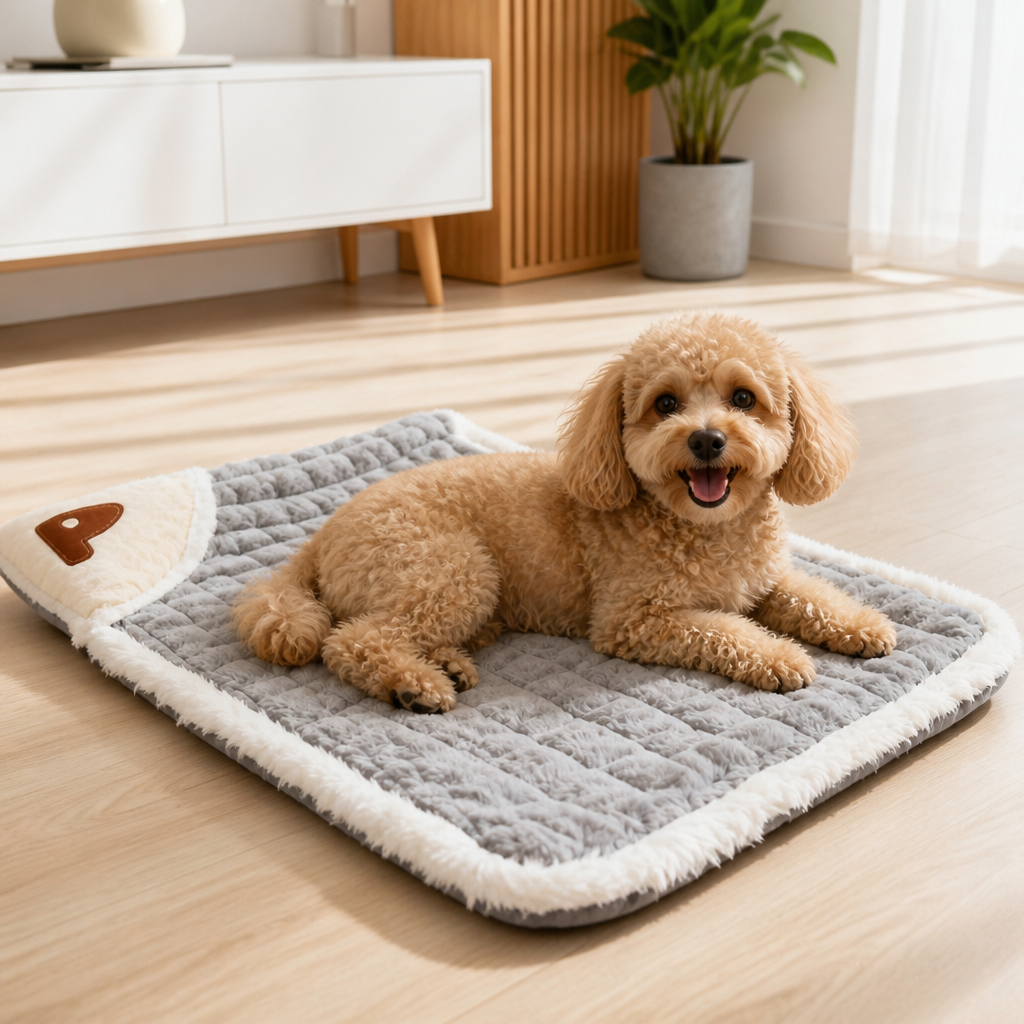 Ortekor Four-Season Plush & Washable Dog Sleeping Mat (Removable Floor Mat)