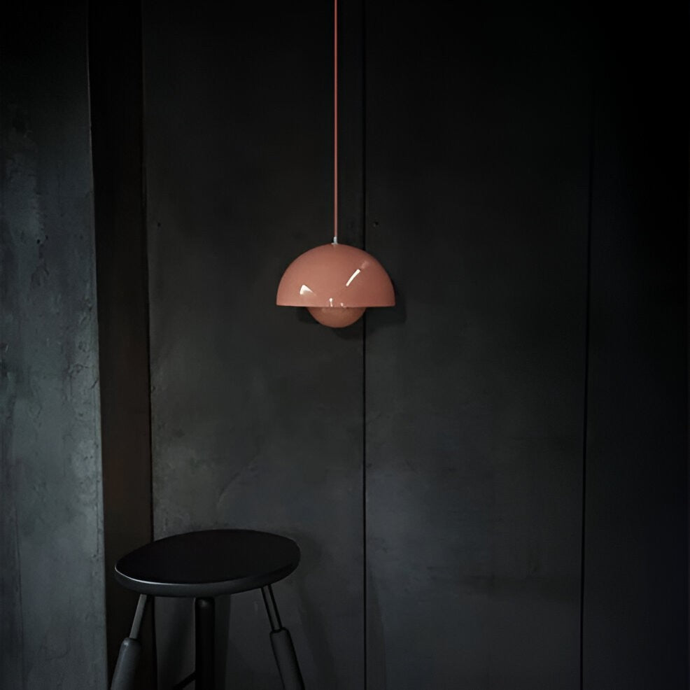 Plafonnier suspendu rond en verre de style moderne