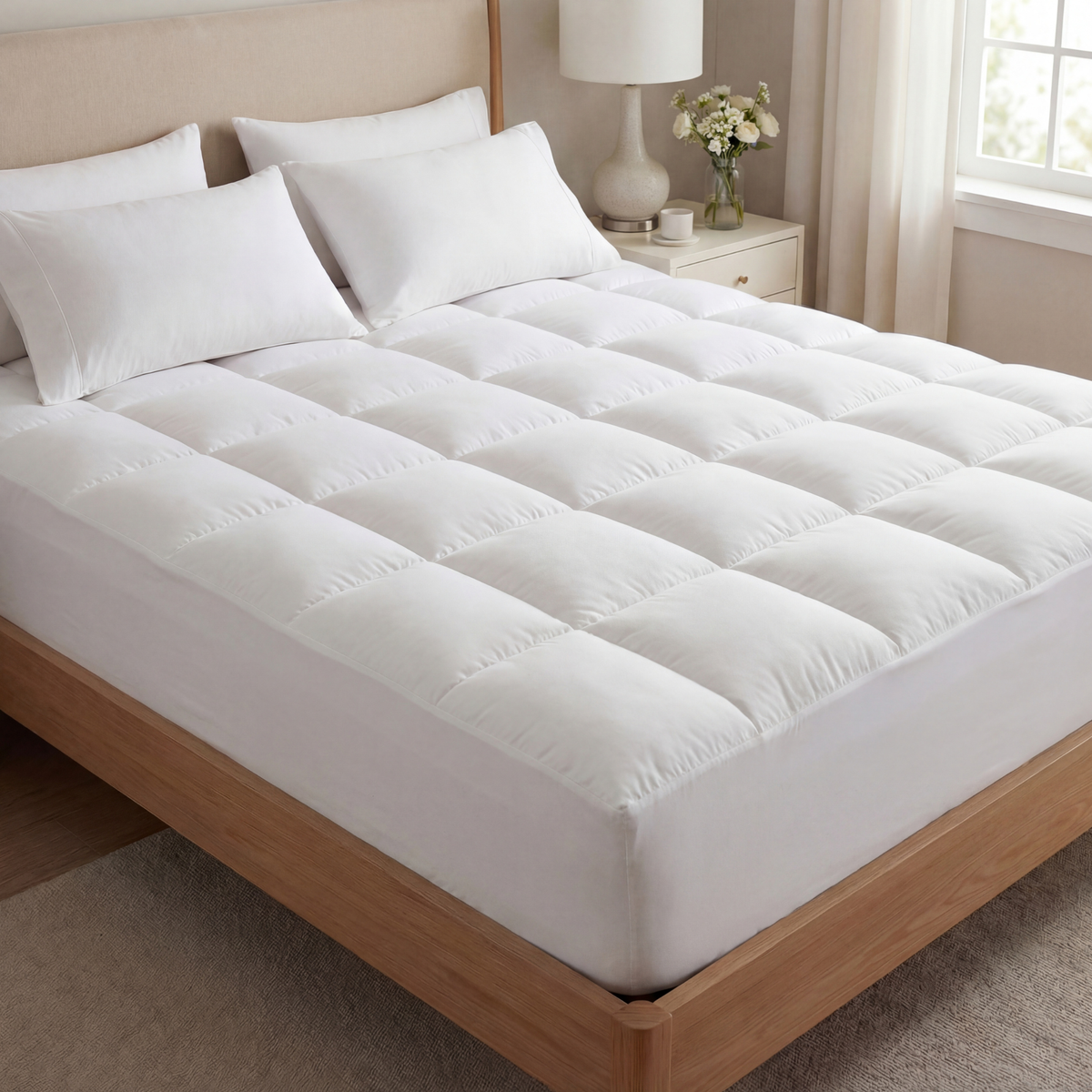 Comfort Sleep | Surmatelas rafraîchissant avec douceur 1000 GSM | Conception respirante pour une meilleure qualité de sommeil