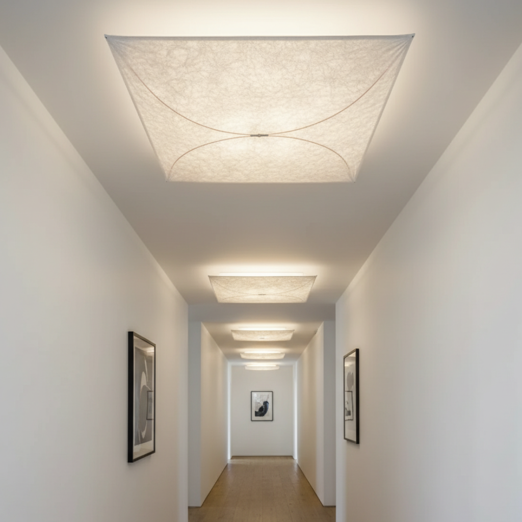 Plafonnier Ethereal Kite | Luminaire encastré avec abat-jour en papier DuPont | Éclairage doux pour intérieurs modernes