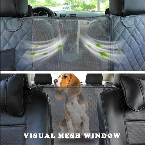 Pet Haven | Housse de siège auto pour chien type hamac imperméable avec fenêtre en maille | Installation facile pour un siège arrière propre