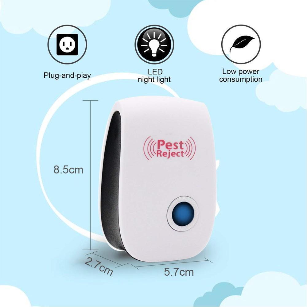 Répulsif électronique à double technologie d'ondes pour souris, cafards, araignées et insectes volants – Système de protection domestique à brancher pour
