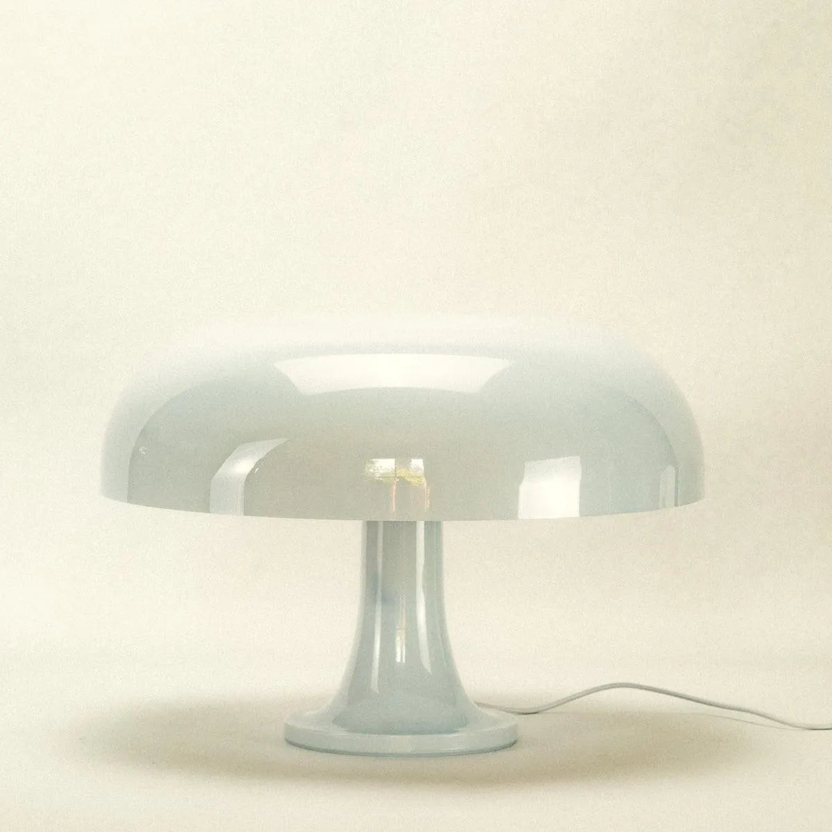 Mushroom Bedside Lamp with Soft Glow - 12.6 Inch Acrylic Nightstand Light for Bedroom Living Room Reading Nook - Retro Modern Ambient Lighti