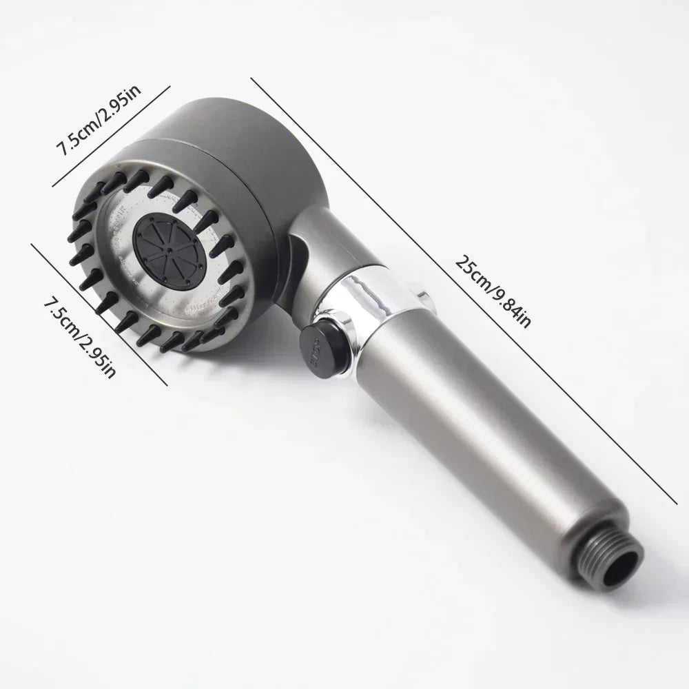High-Pressure Shower Head with 3 Spray Modes & Built-In Water Filter for Low-Pressure Homes
