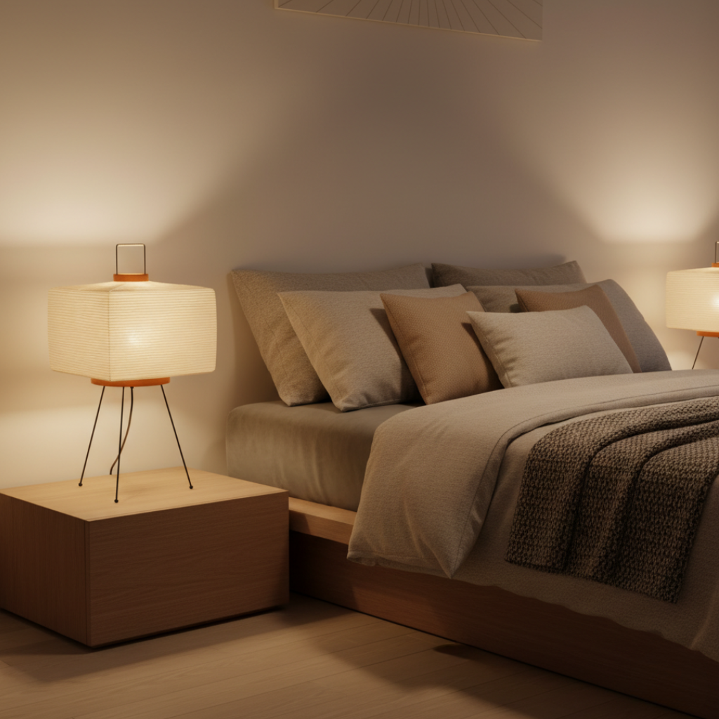 Artisan Collection | Minimalist Table Lamp with Hand-Folded Washi Shade | Elegant Design for Ambient Lighting