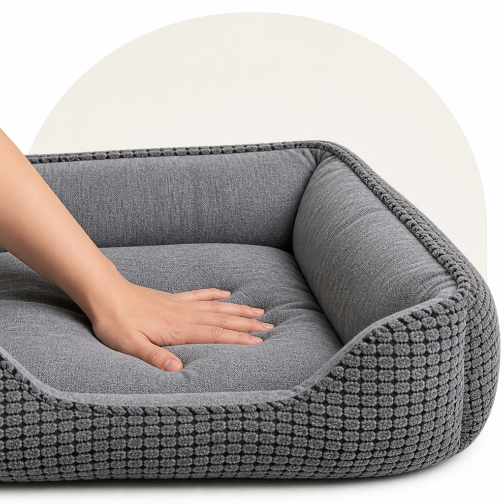 Ortekor Flannel & Machine Washable Non-Slip Dog Bed