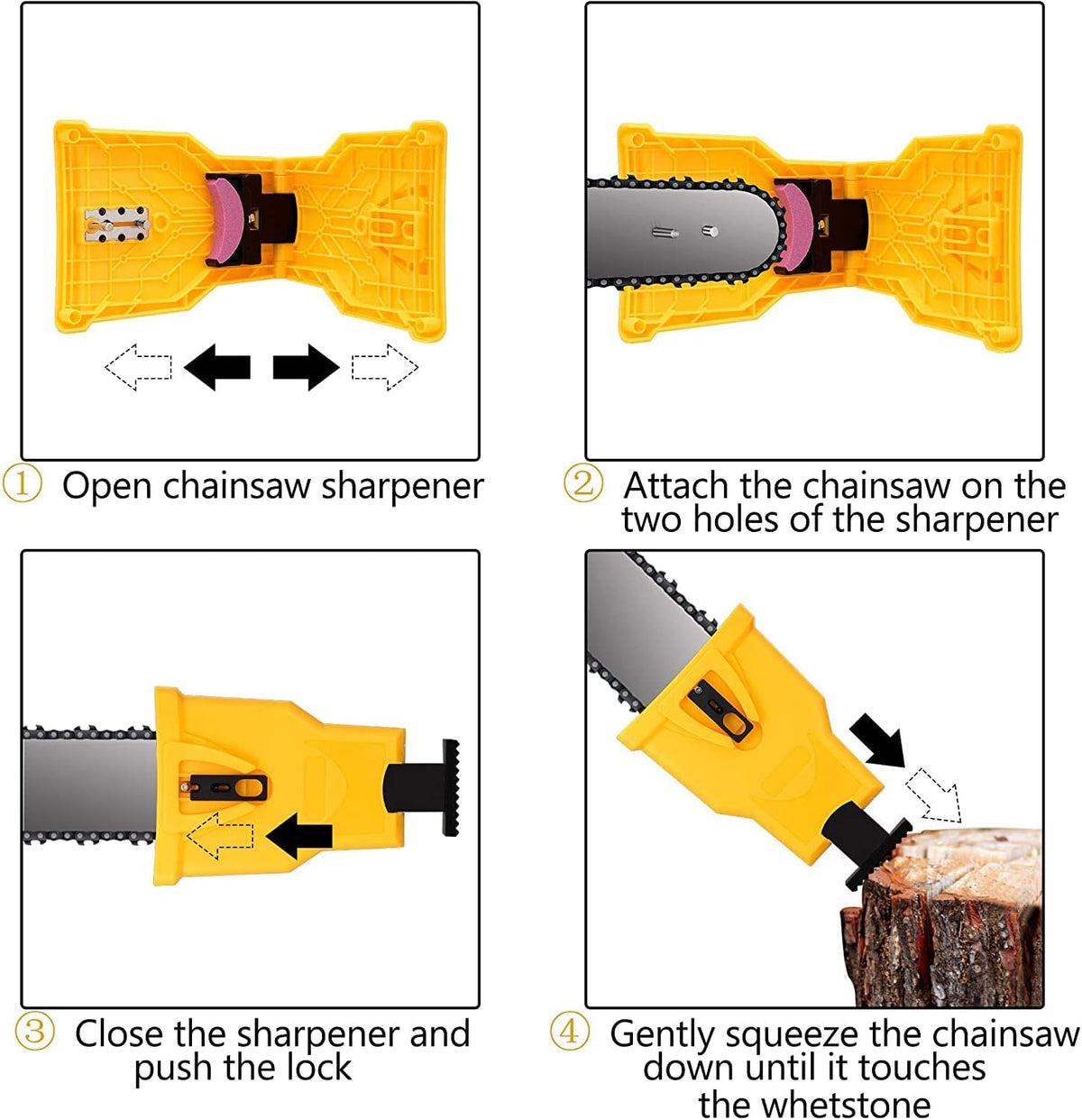 Portable Chainsaw Sharpening Tool with Stone Attachment for 14-20 Inch Bars Quick Blade Honing Kit for Outdoor Woodcutting Cordless Saw