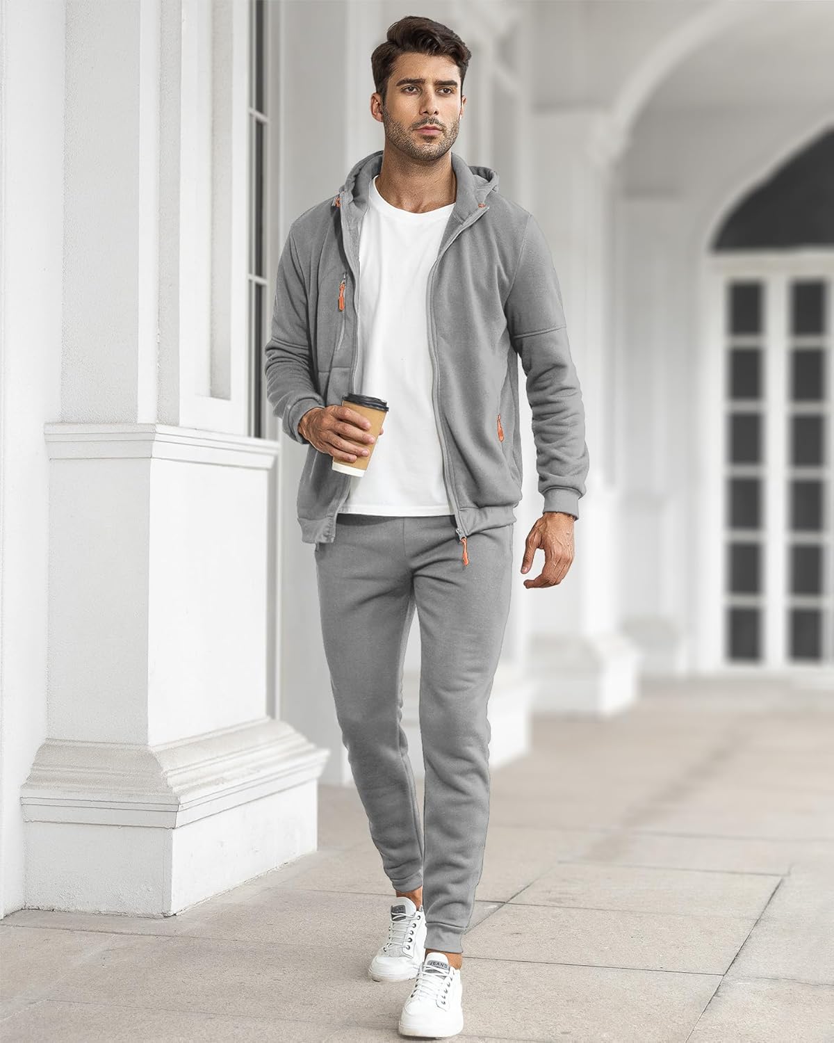 Men's Athletic Two-Piece Jogger Set with Pullover and Pants – Lightweight Breathable Tracksuit for Training, Gym & Casual Lounge Wear