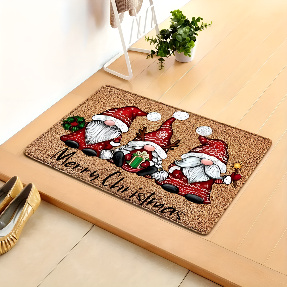 Gala Christmas Door Mat - Festive Gnome Design, Non-Slip