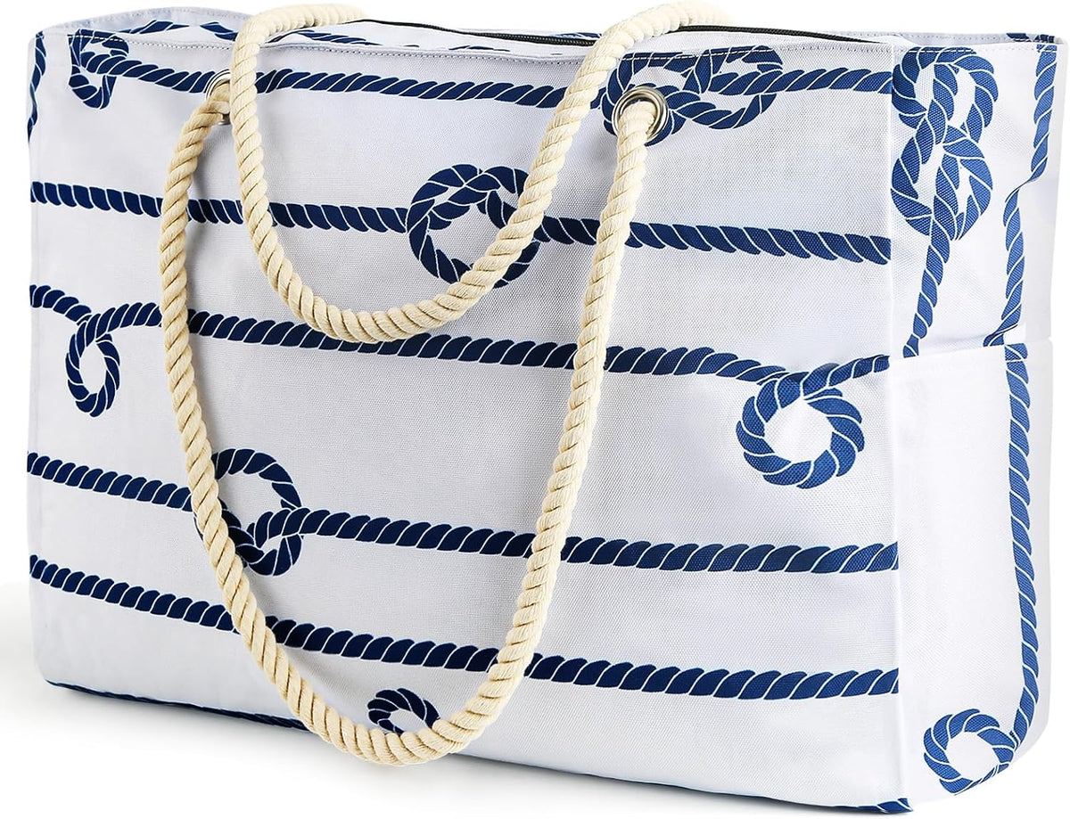 Évasion côtière | Grand sac de plage imperméable au design anti-sable | fourre-tout polyvalent pour les aventures familiales en plein air