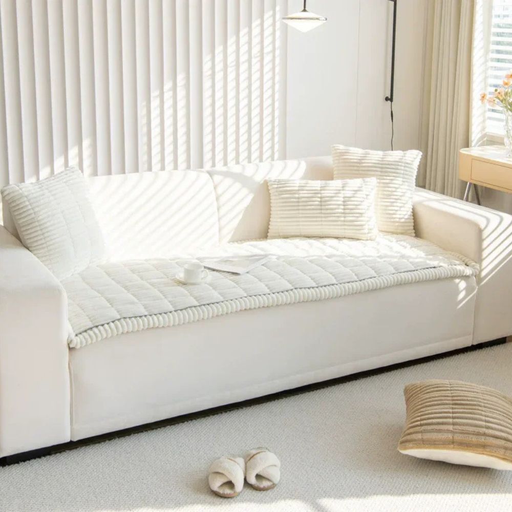 Plush Furniture Throw for Sectionals & Couches – Anti-Slip Fleece Protection for Living Room, Bedroom, Pet-Friendly Homes
