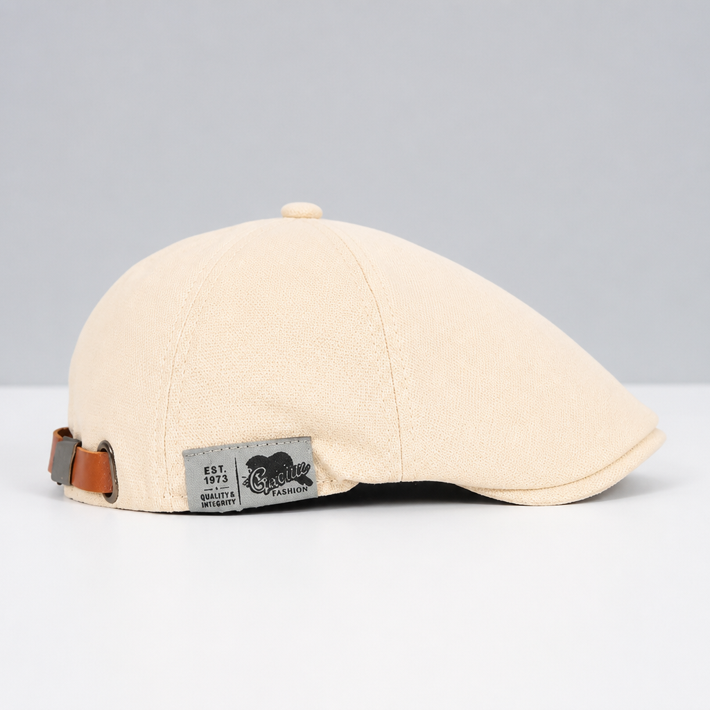 Men's Beret Cap with Adjustable Fit – Lightweight Breathable Flat Hat for Year-Round Wear in Black Red Blue Yellow Beige