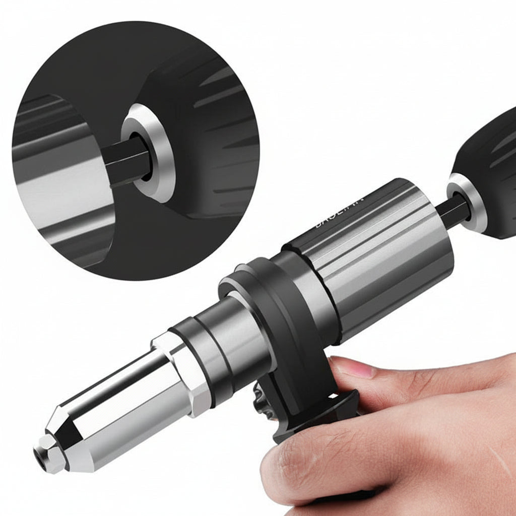 Kit d'outils de rivetage | Adaptateur pour perceuse électrique avec buses interchangeables | Solution de fixation polyvalente pour les réparations domestiques