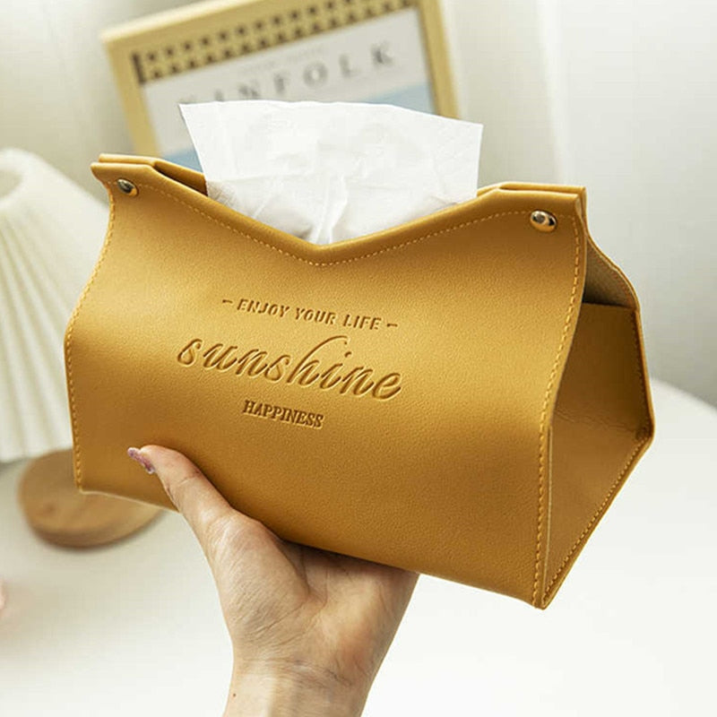 Artistic Tissue Holder in Artificial Leather – Stylish Home Décor Accessory