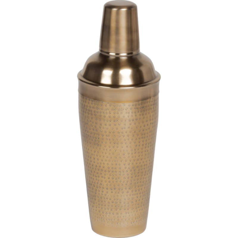 Avery Cocktail Shaker | Antique Brass, Hammered Stainless Steel