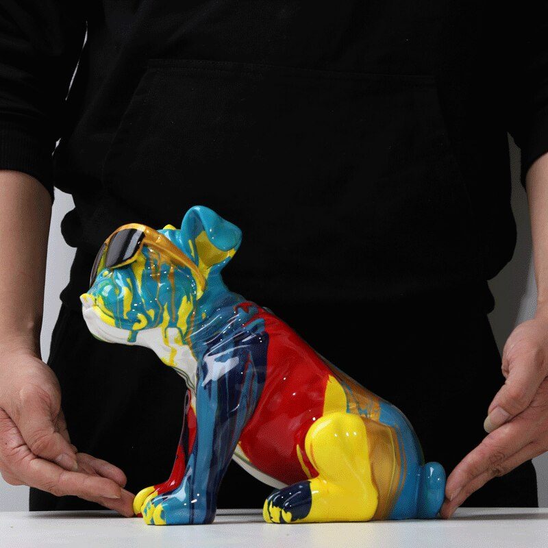 Bold Cool Bully Artwork – Striking Art Piece in Environmentally Friendly Resin for Modern Home Decor