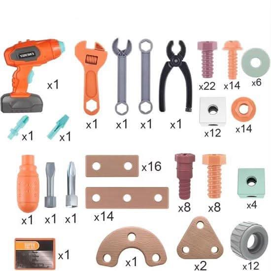 BUILDFORGE – 100 Piece Toy Tool Set Creative Kids Builder Kit