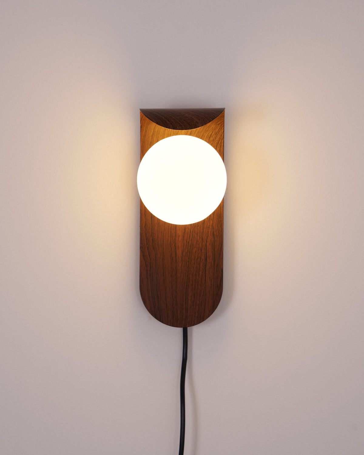 Plug-In Sconce with Frosted Globe and Wood Accent – 10 Inch Height for Bedroom Bathroom Hallway – G9 Socket Dimmable Fixture – Natural or Wa