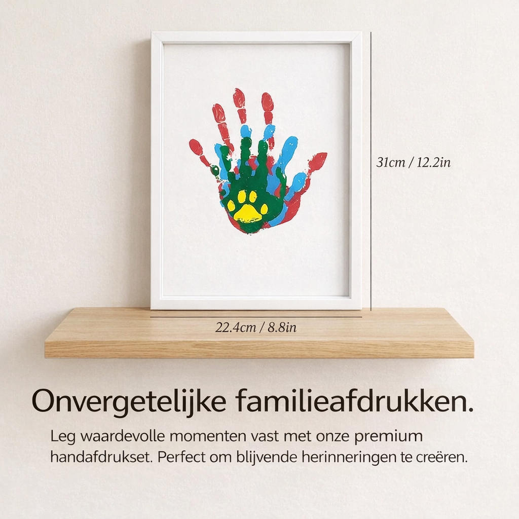 Family Handprint Portrait Kit with Frame – Create Personalized Keepsake Art Together – Easy DIY Memory Craft for Kids & Parents – Complete