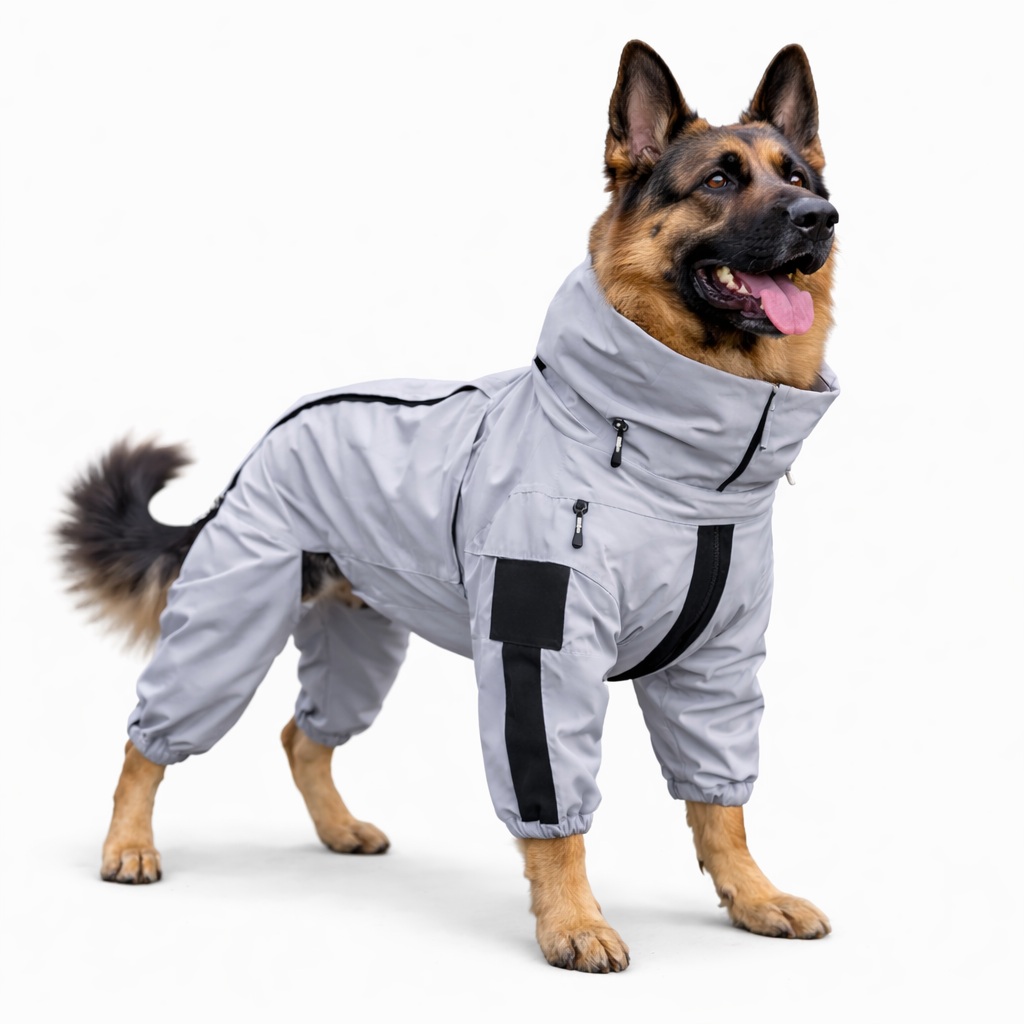 Compagnon d'extérieur | Imperméable pour chien avec revêtement réfléchissant | Conception légère pour une protection par tous les temps