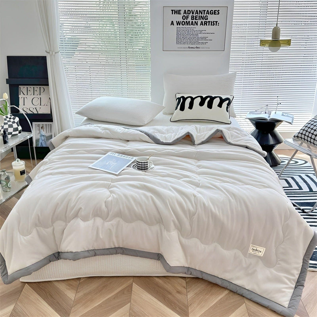 Couette ultra-légère avec fibres rafraîchissantes | Édredon d'été respirant pour un sommeil réparateur