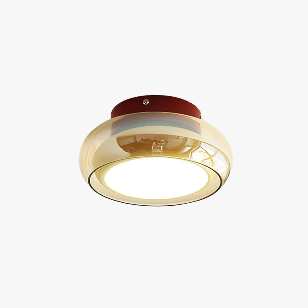 Plafonnier encastré en verre avec sélection tricolore pour espaces jusqu'à 30 m², luminaire d'intérieur ambre cerise pour chambre, salon et salle à manger