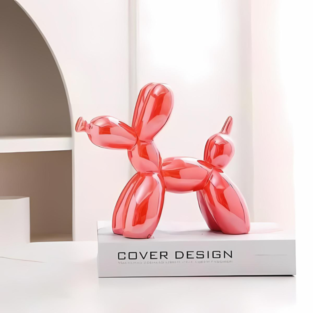 Figurine décorative de chien ballon en céramique – Sculpture d'art moderne pour la maison ou le bureau