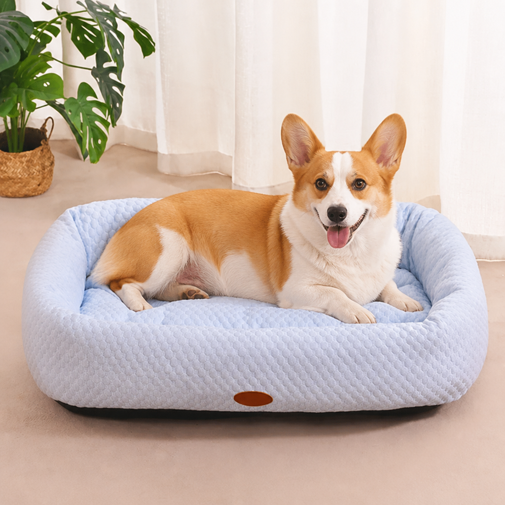Ortekor Cooling Donut Plush Dog Bed