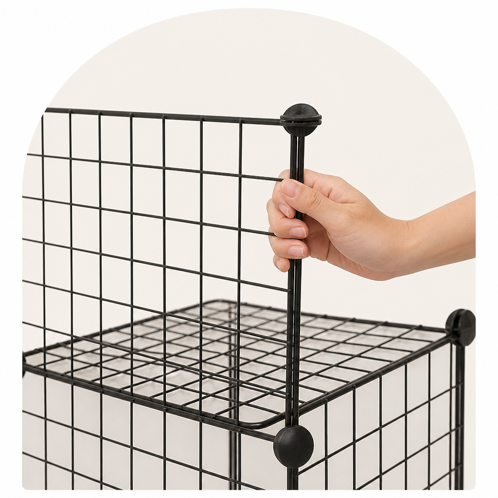 Ortekor Modular Interlocking Iron Mesh Cage Panels (Tool-Free)