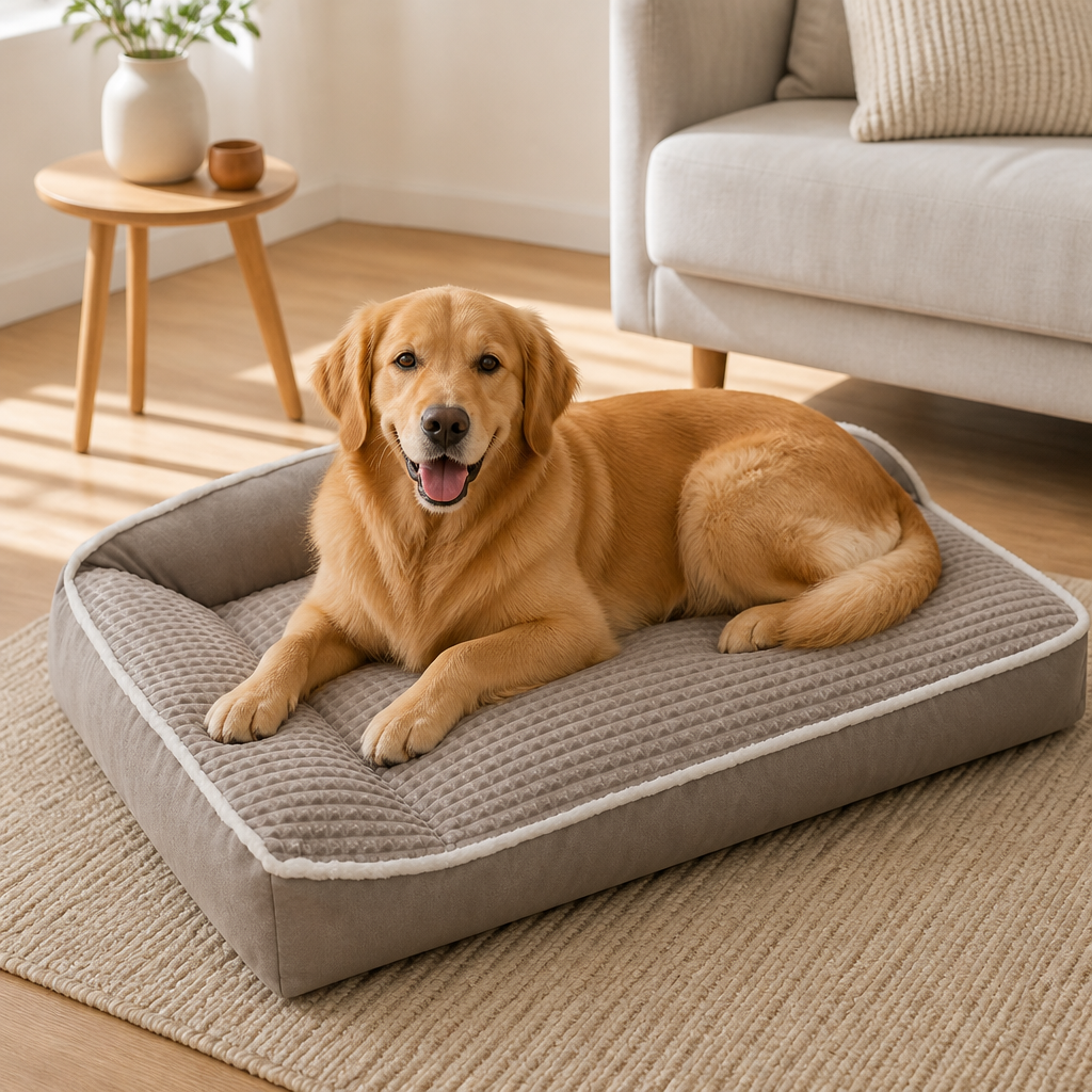 Ortekor Plush Bolster & Washable Dog Sofa Bed