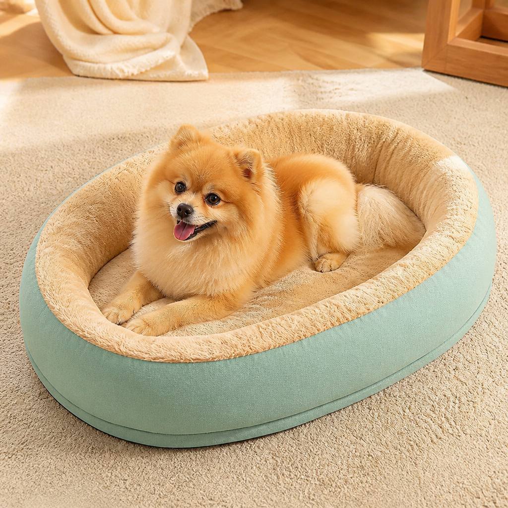 Ortekor Plush Corduroy Washable & Breathable Pet Bed