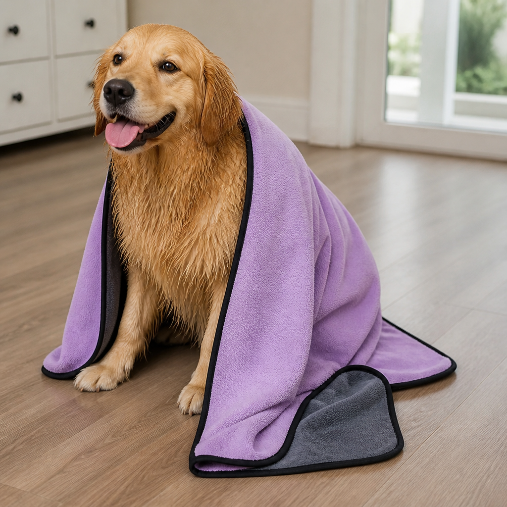 Serviette pour animaux Ortekor en fibre ultra-fine à séchage rapide et ultra-absorbante (lavable en machine)