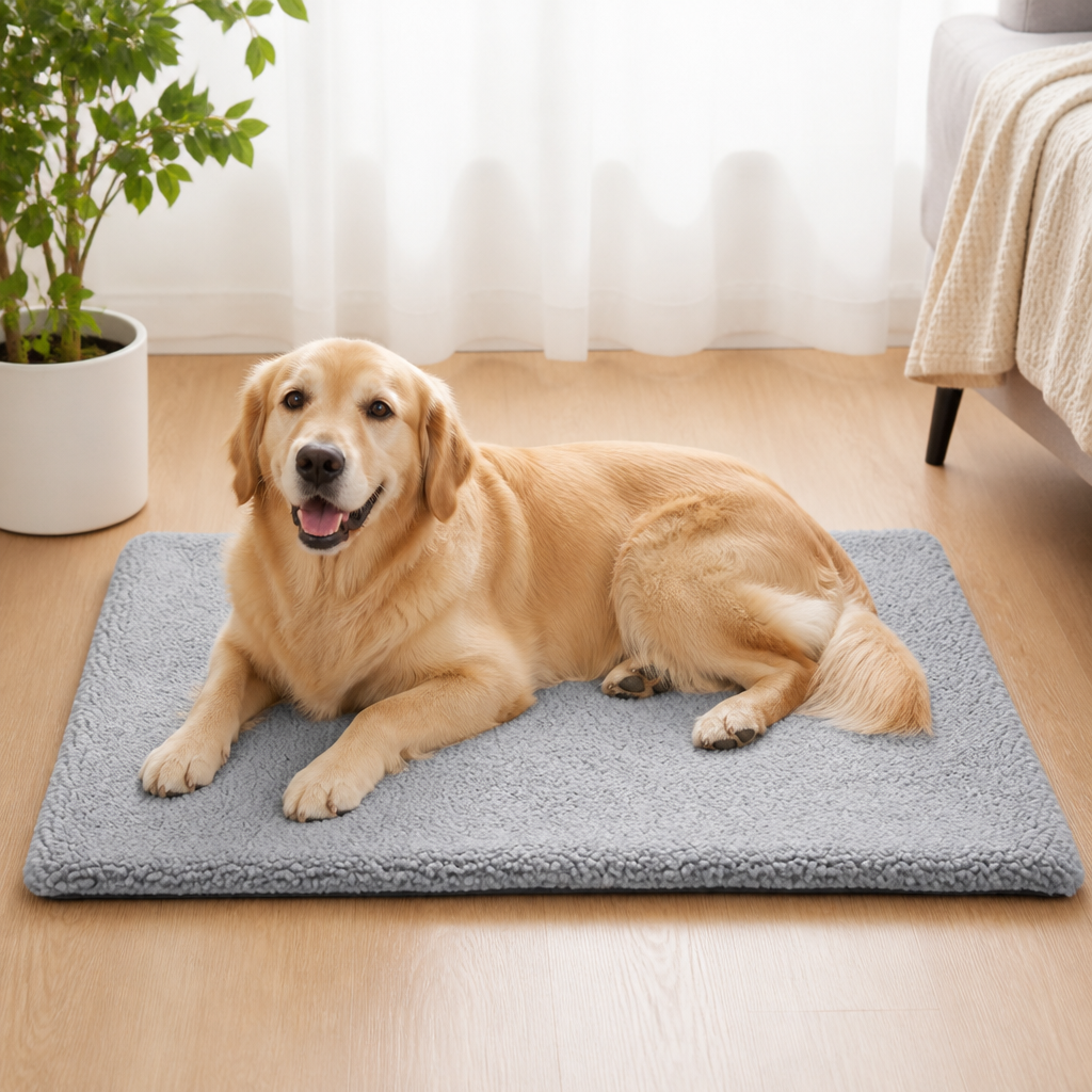 Ortekor Self-Warming Plush Faux Fur Pet Mat (Machine Washable)