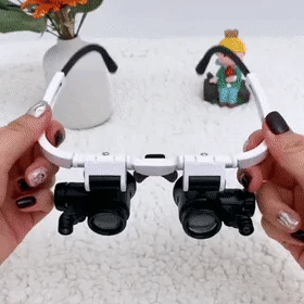 Hands-Free Magnifying Headset with LED Lights – 8x, 15x & 23x Interchangeable Lenses for Precision Work, Jewelry Repair, Electronics