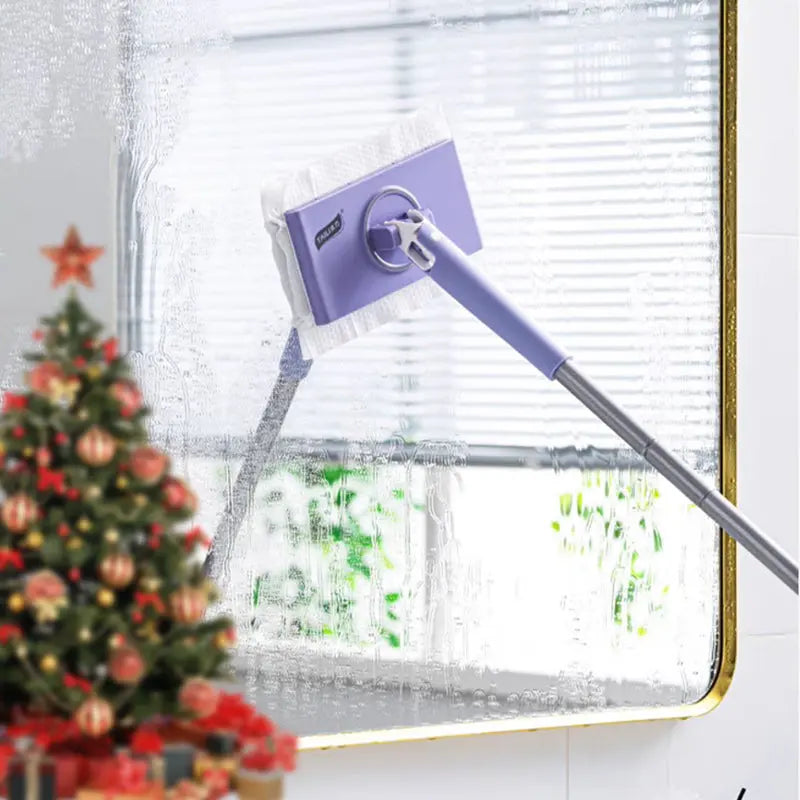 Disposable Wipe Floor Mop with 28-Inch Handle for Kitchens Bathrooms Hardwood Tile No-Bucket Quick Clean System Lilac