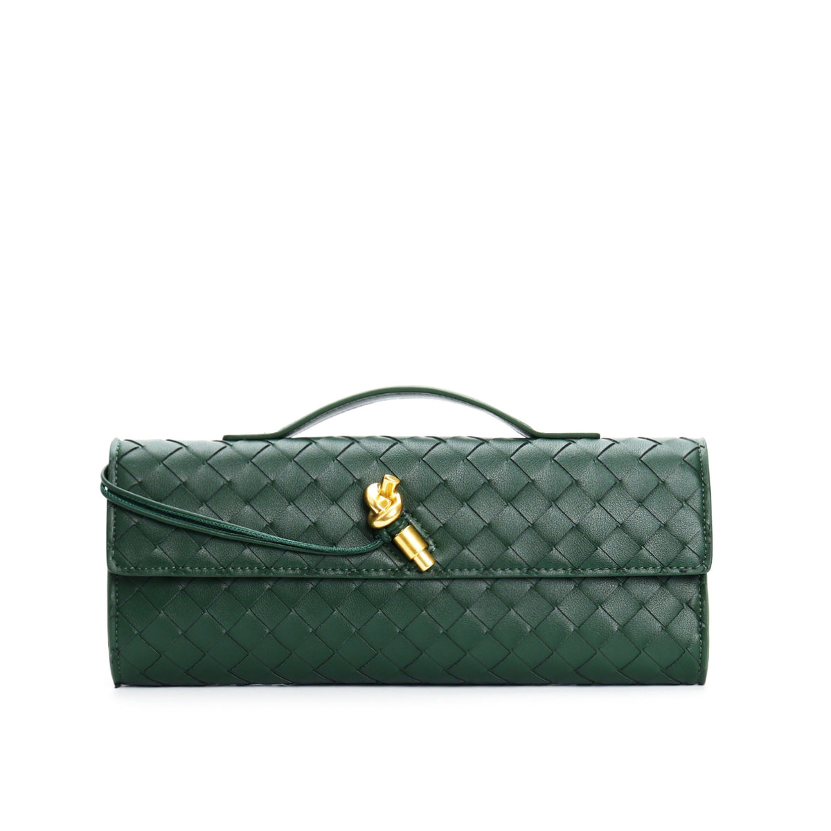 Woven Leather Clutch Purse for Women with Adjustable Strap - Crossbody Shoulder Bag Evening Handbag in Multiple Colors