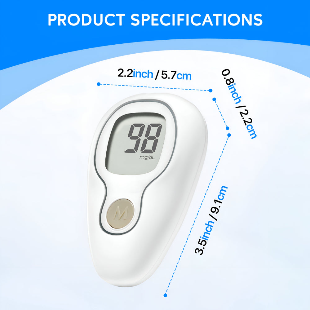 Kit de lecteur de glycémie numérique | Appareil de test de glycémie à résultats rapides | Solution compacte pour la maison et les voyages