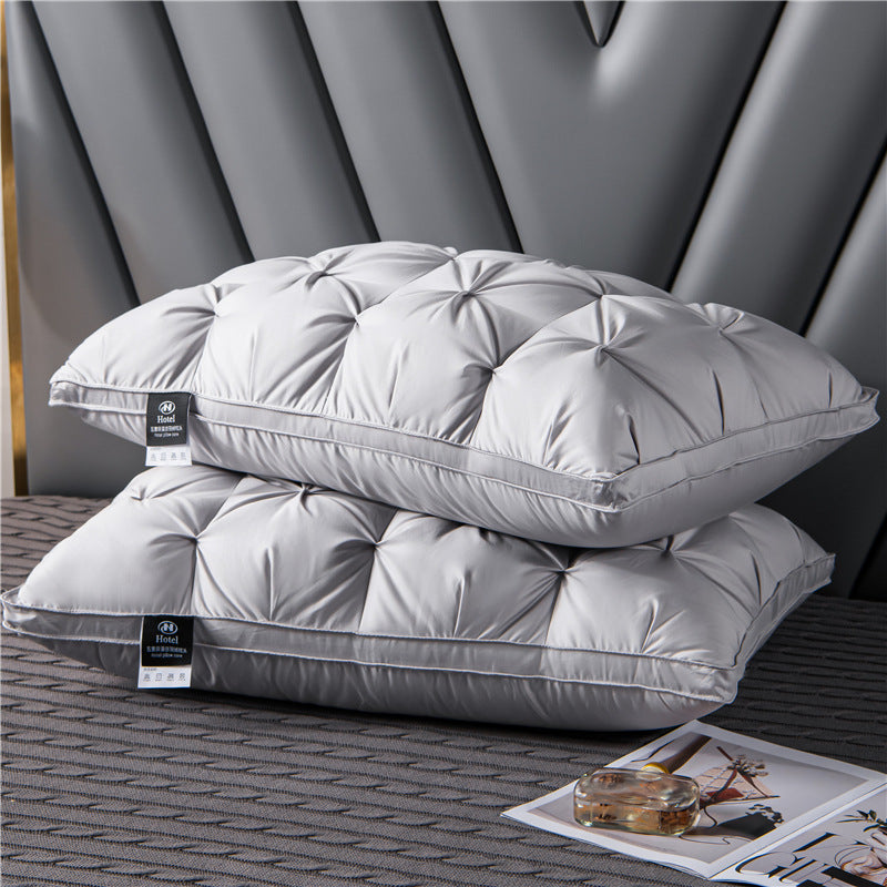 Premium Down Pillow Medium-Firm Support Hypoallergenic Sleep Pillow for Side & Back Sleepers Breathable Cotton Cover Neck Pain Relief