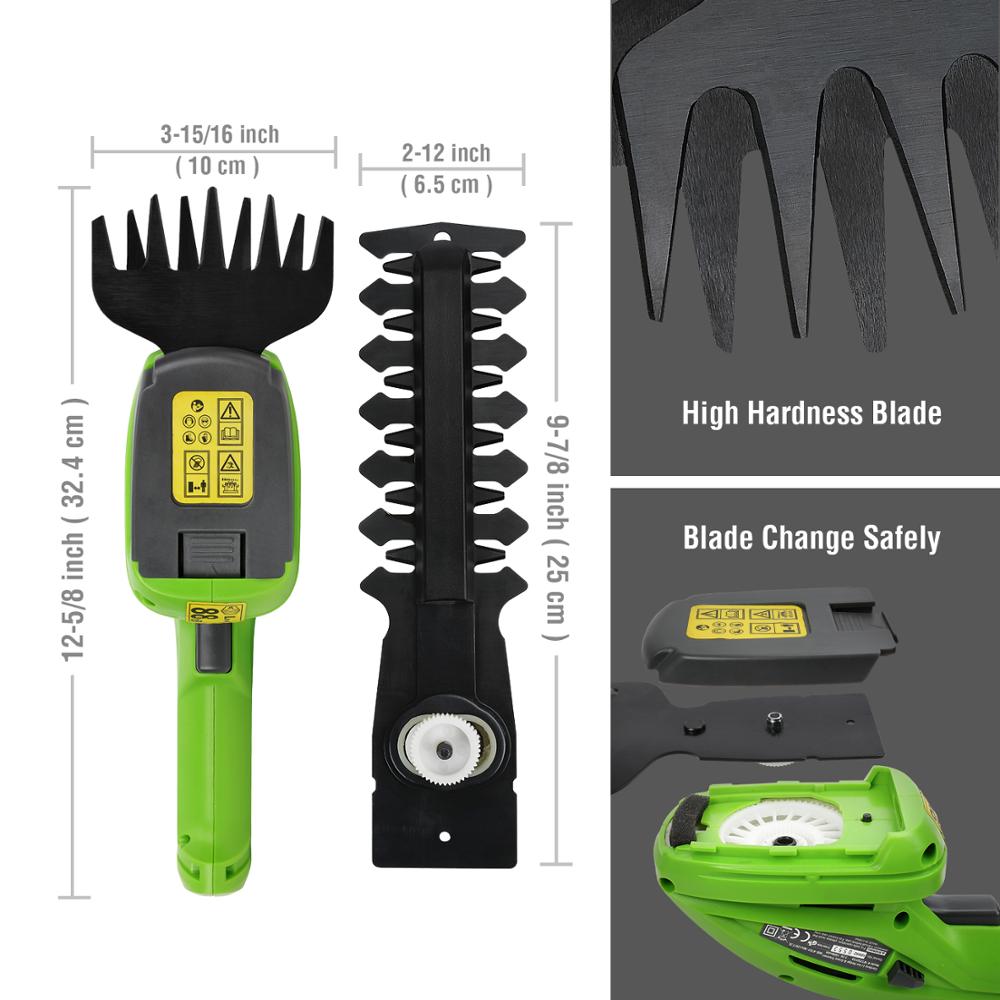 Cordless Electric Hedge Trimmer - Lightweight One-Hand Grass Shears for Lawn Edging & Shrub Sculpting - Rechargeable 7.2V Battery Pruning