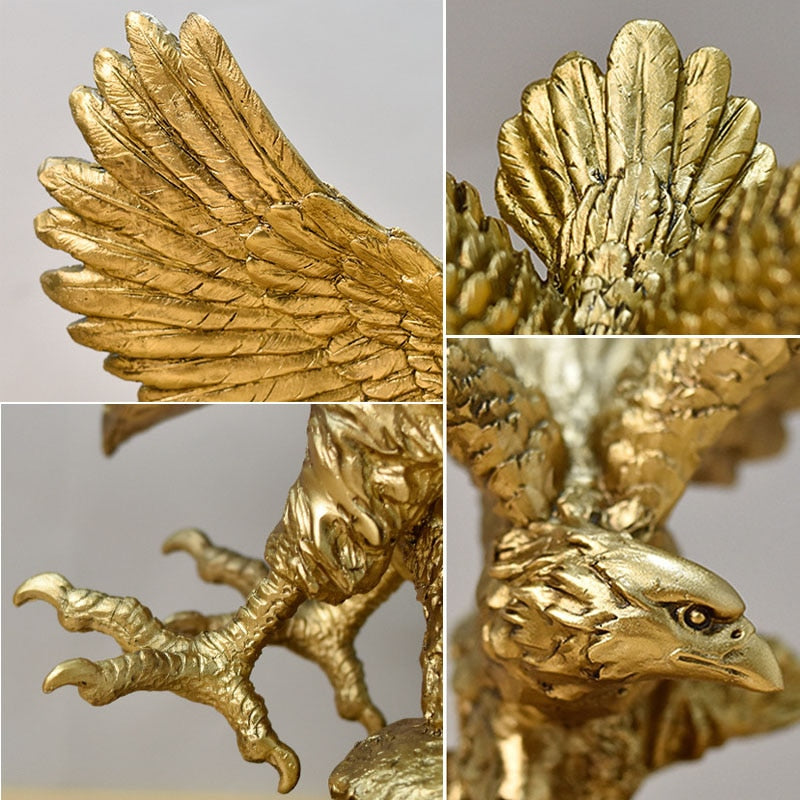 Sculpture d'aigle américain de haute qualité pour la décoration intérieure et de bureau – Art animalier détaillé