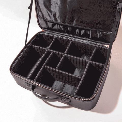 AURAMIR – Trousse de maquillage portable avec miroir LED et luminosité réglable pour le voyage et l’usage quotidien