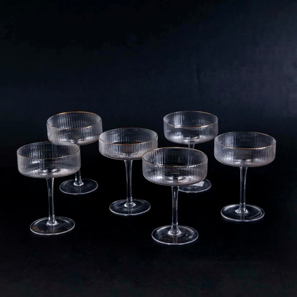 Verres à cocktail hauts à bord clair - Lot de 6