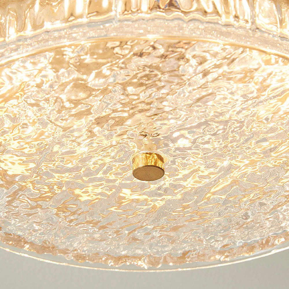 Plafonnier LED encastré avec abat-jour en verre pour chambre, salon, salle à manger, luminaire moderne rond de 12,6 po, éclairage d'ambiance intérieur