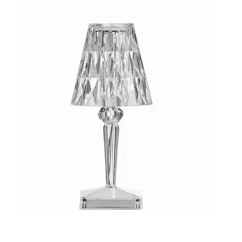 Lampe de table LED en cristal sans fil avec commande tactile et batterie rechargeable pour éclairage d'ambiance de chambre, table de chevet, bureau et salon