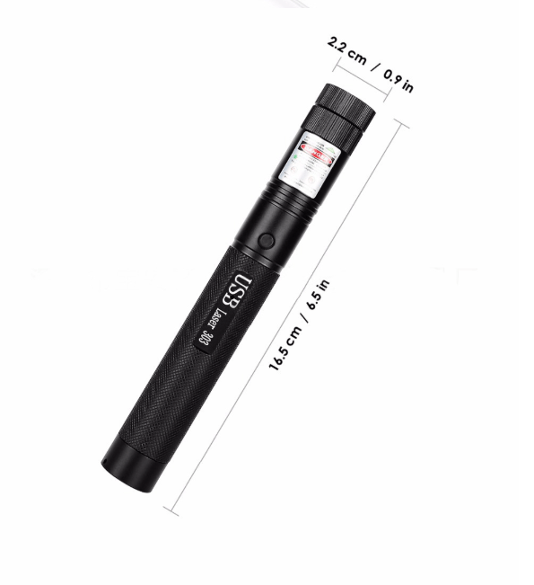 Rechargeable Metal Presentation Pointer with Zoom Beam Control for Lectures Astronomy Night Sky Observation USB Powered Safety Lock