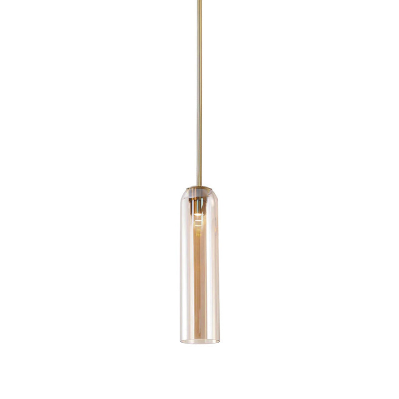Long Tube Glass Pendant Lighting – Adjustable Height Modern Hanging Lights for Kitchen Island – Multiple Color Options