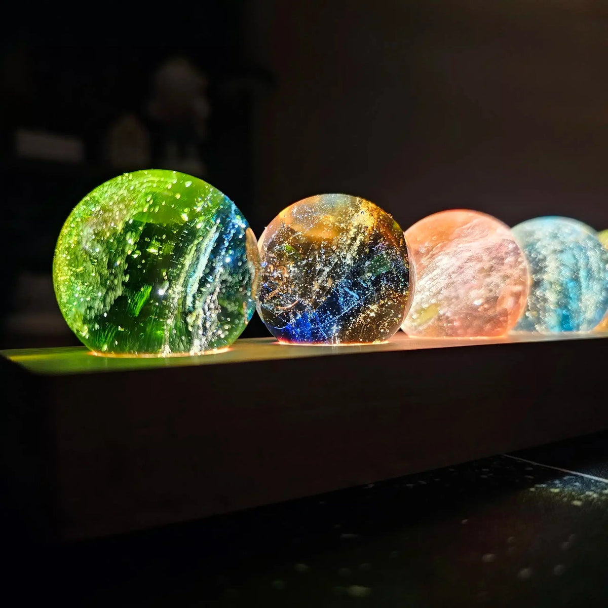 Orb Accent Lamp with Transparent Crystal Ball 3.1 Inches for Bedside Nightstand Bedroom Decor Ambient Lighting Home Office Study