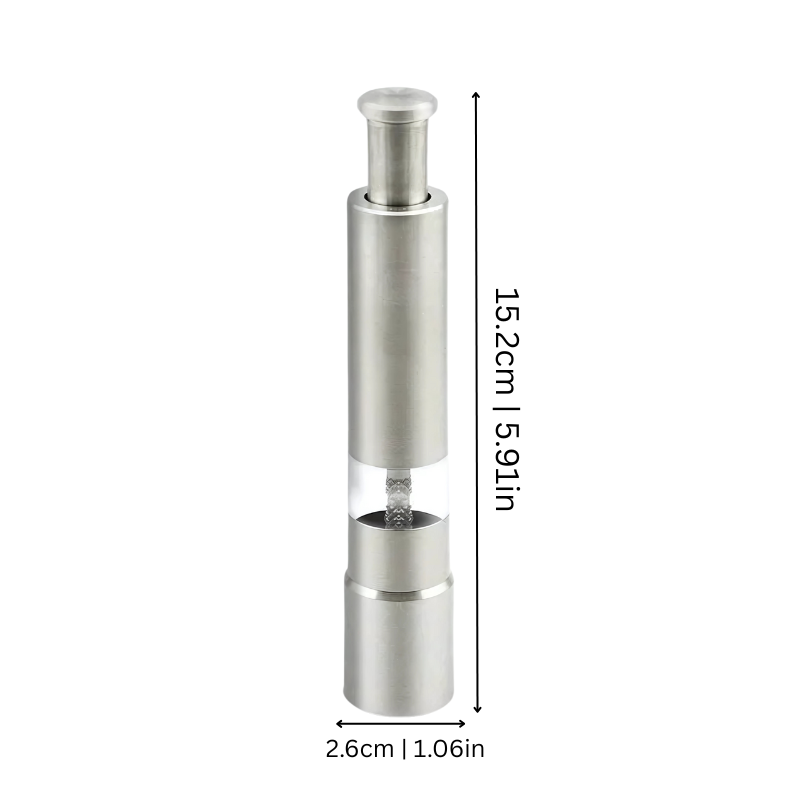 Electric Salt and Pepper Mill Set – One-Hand Push-Button Grinder with Stainless Steel Mechanism for Kitchen, Dining, Grilling